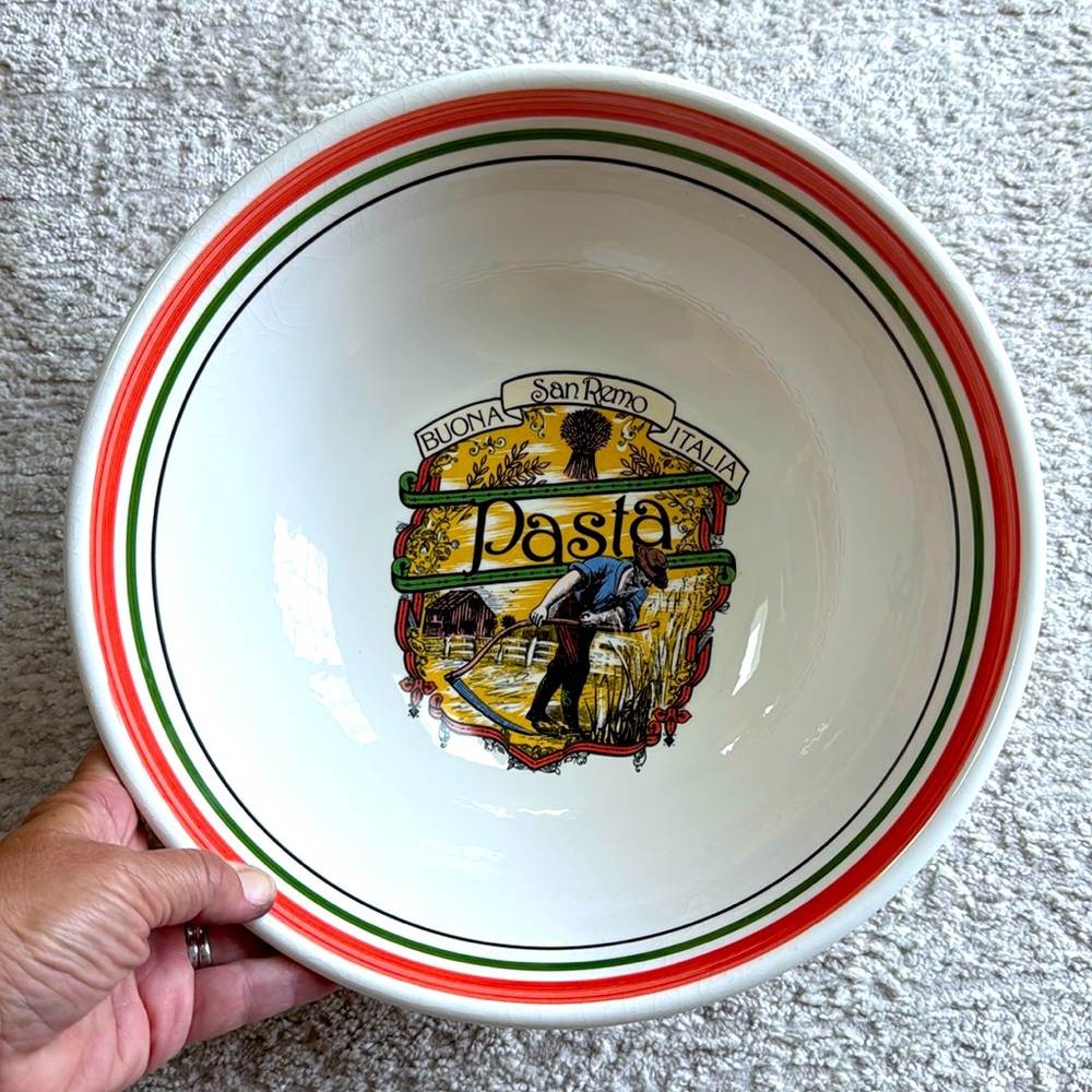 Vintage HIMARK Serving Pasta Bowl San Remo Buona Italia Made in Italy Large Size